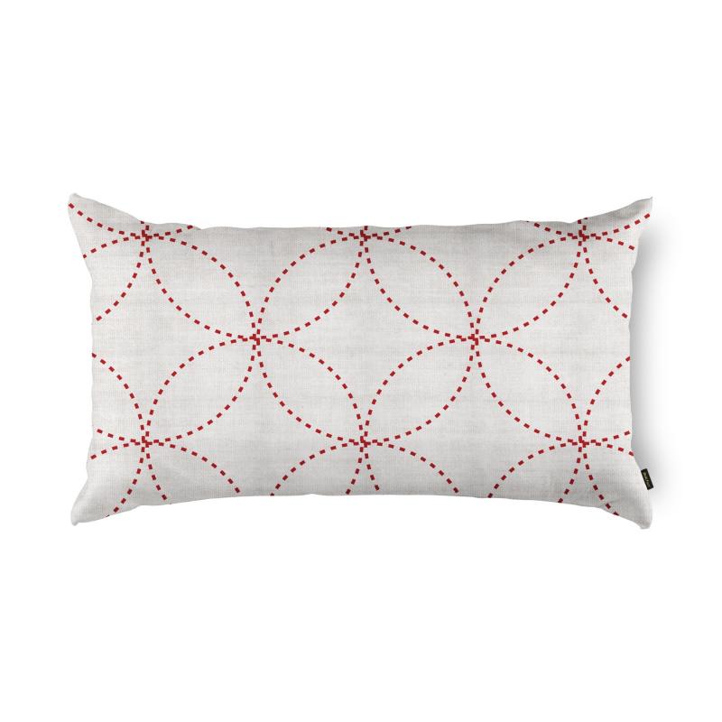 Capa Almofada Silk Home  Geométrico Vermelho 28x48cm 300227