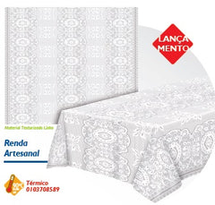 Toalha plástico de mesa térmica - Renda artesanal